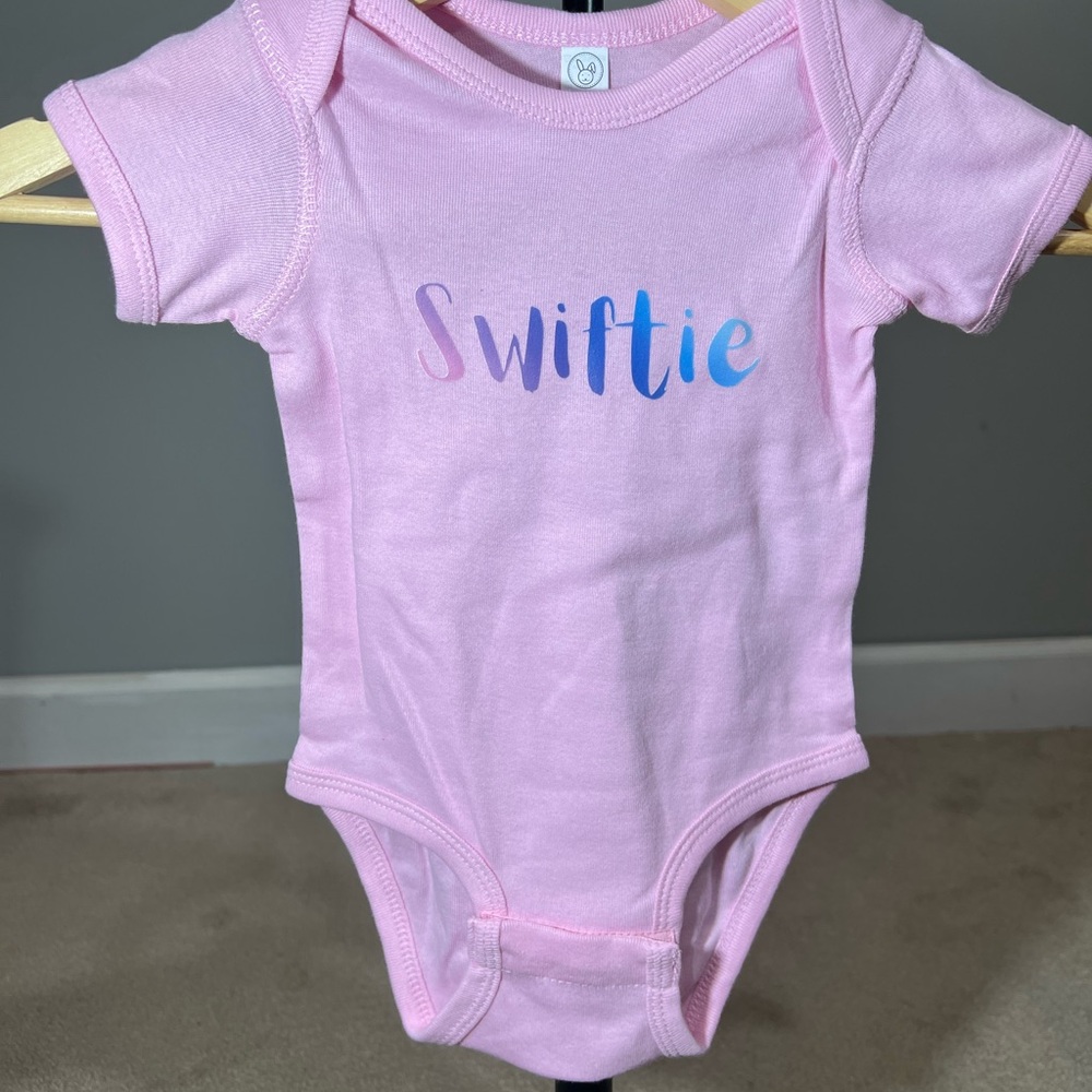 Rabbit Skins Pink and Blue Swiftie Bodysuit